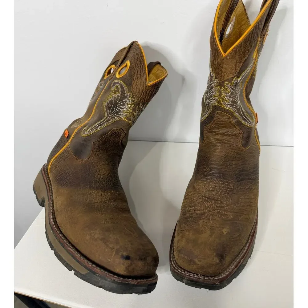 Angus Durable Brown Western Workwear Steel Toe Boots / Size-11